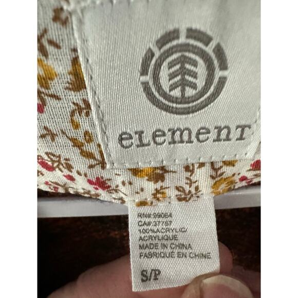 Element S Animal Print Open Front Cardigan Waterfall Flare Collar Black & Orange - Picture 4 of 13